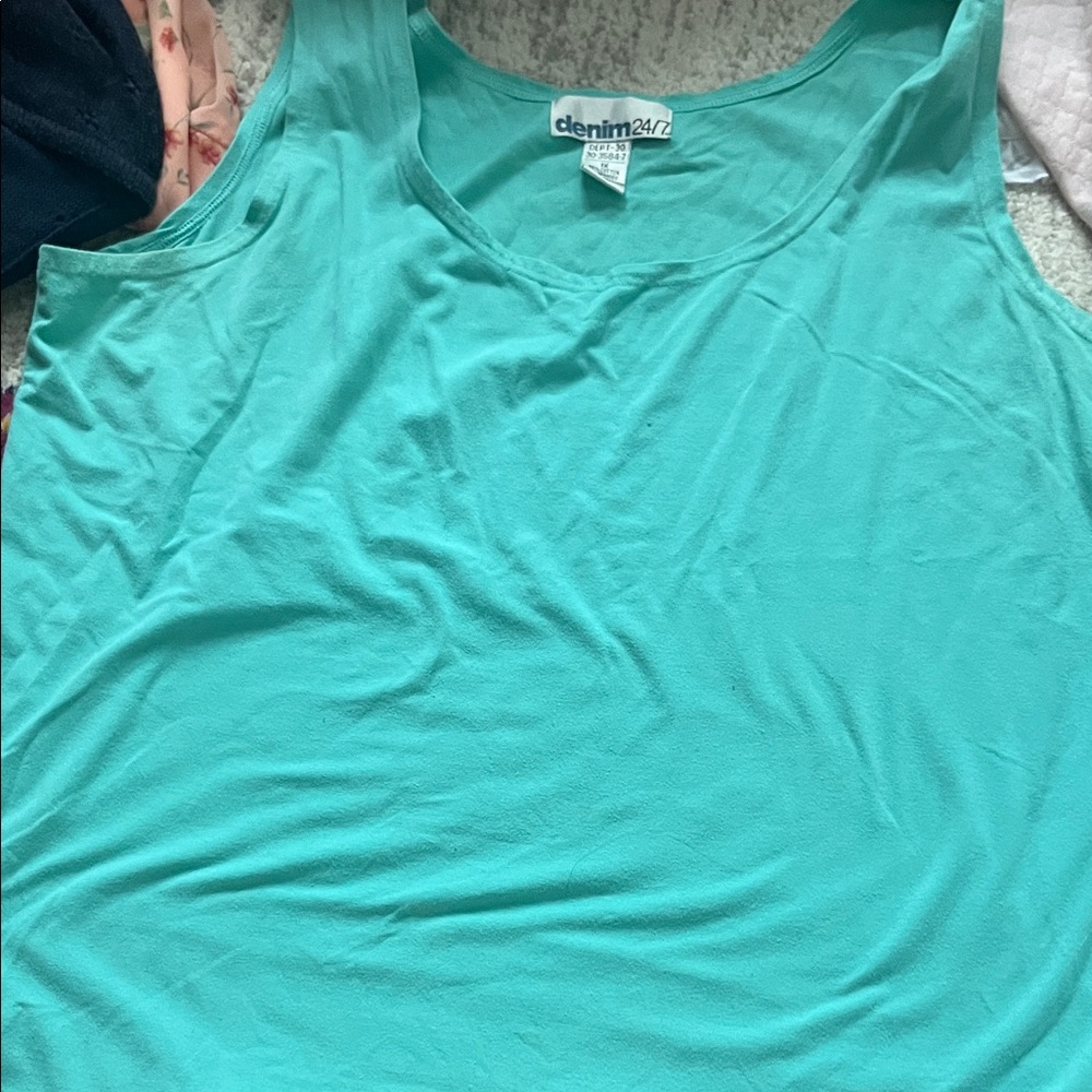 Denim 24/7 Teal Sleeveless Top